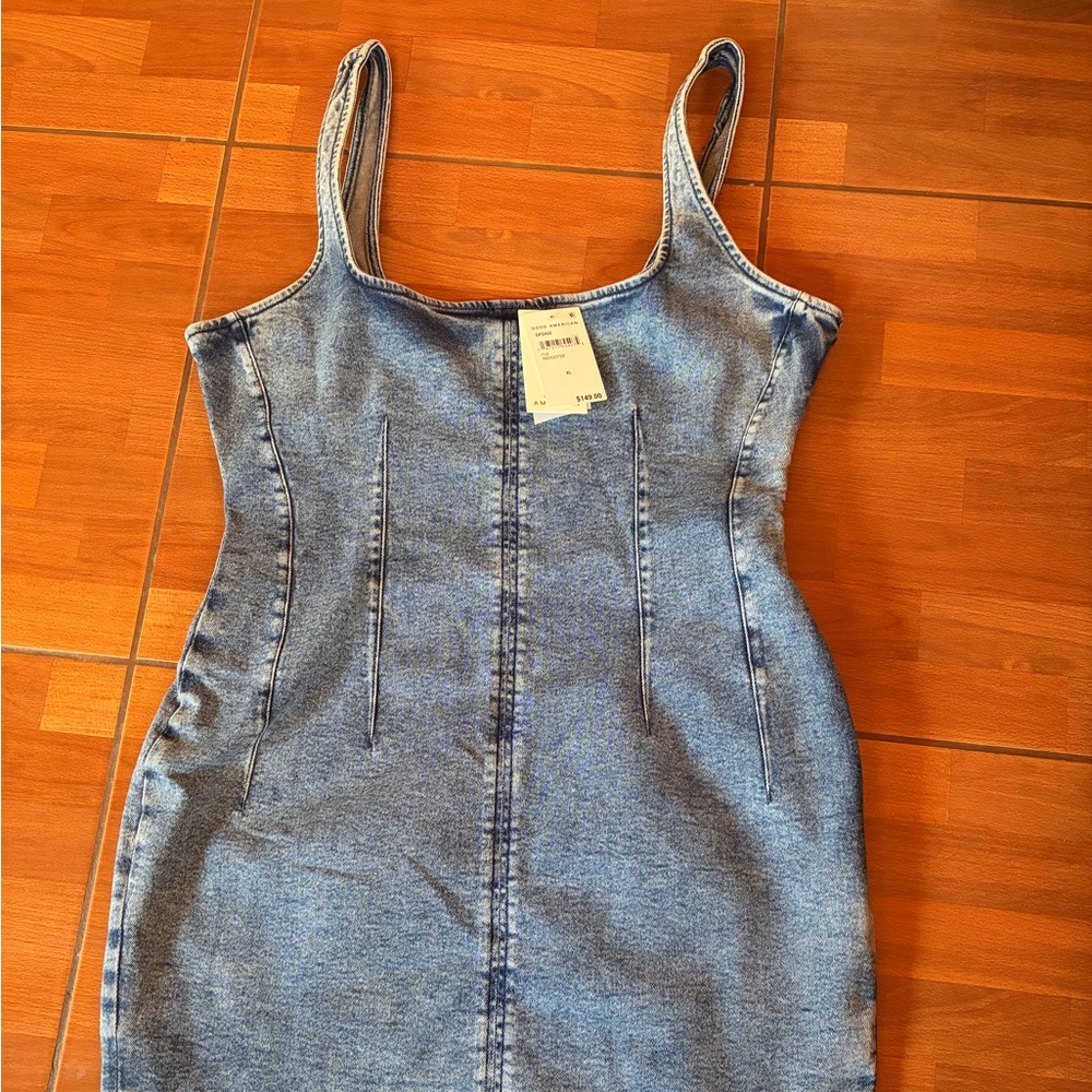 Good American Indigo Denim Dress